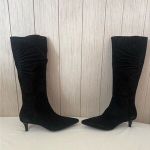 NIB - Talbots Black Suede Heeled Boots